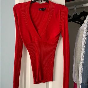 Red, light weight sweater.